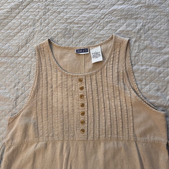 90s Linen Cottage Core Dress - Picture 3 of 5